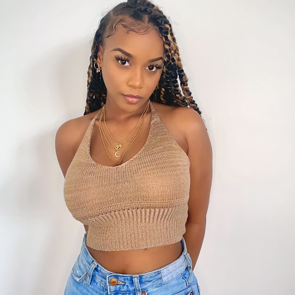 Crochet Coco Brown Crop Top